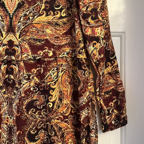 J Jill boho Pinot baroque paisley tunic top longline size XS women’s - Picture 3 of 5